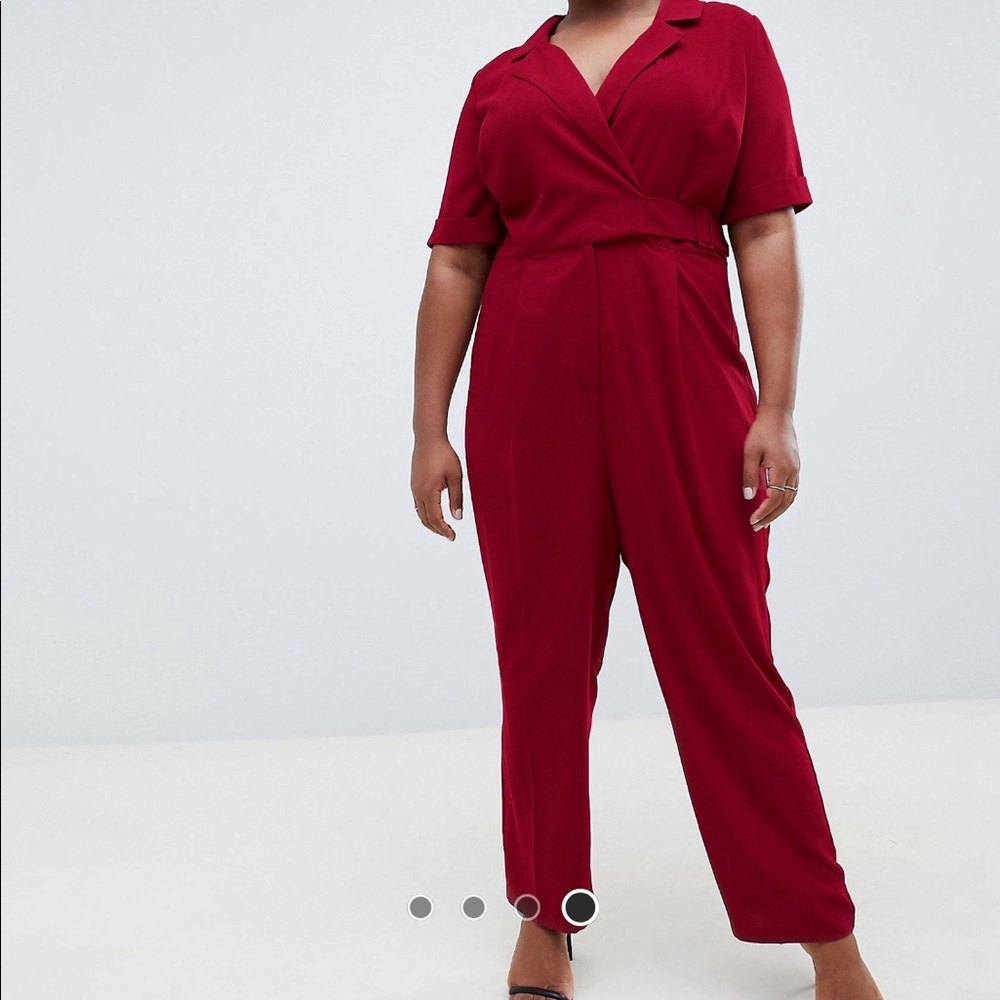 Red Asos Curve Jumpsuit